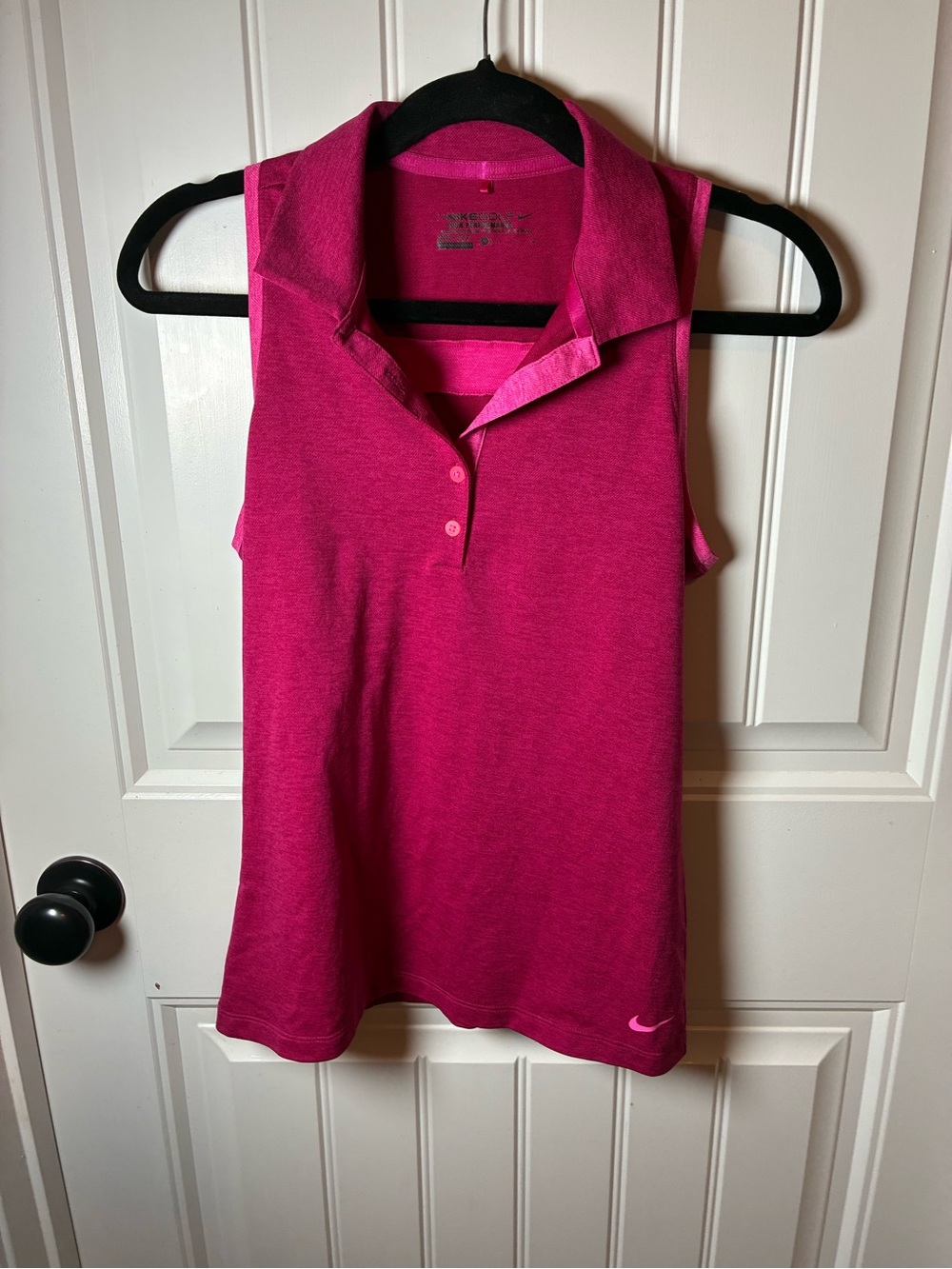 Nike Women’s Sleeveless Polo Tank - Fuchsia Pink